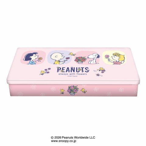 スヌーピーレクタングルチョコ缶